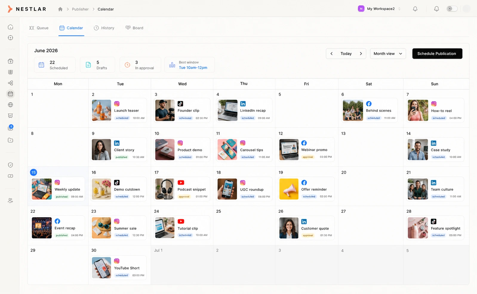 Nestlar content calendar